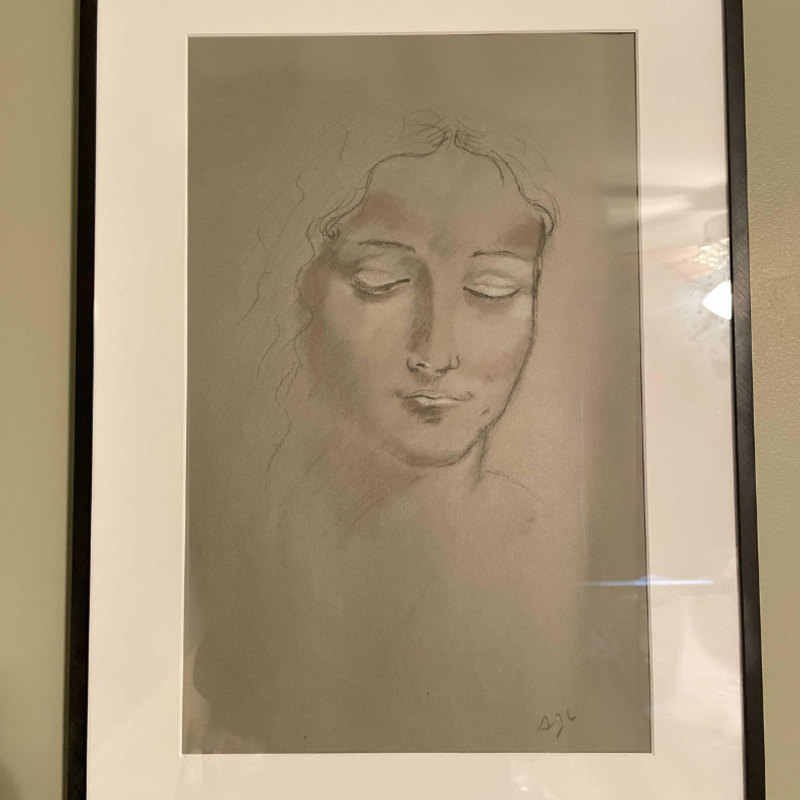 Hidden Talents - Framed Pencil Drawing of Woman
