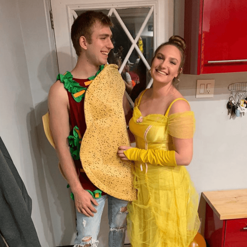 Favorite Things About Fall - Carolyn and Her Boyfriend Dressed as Belle and a Taco