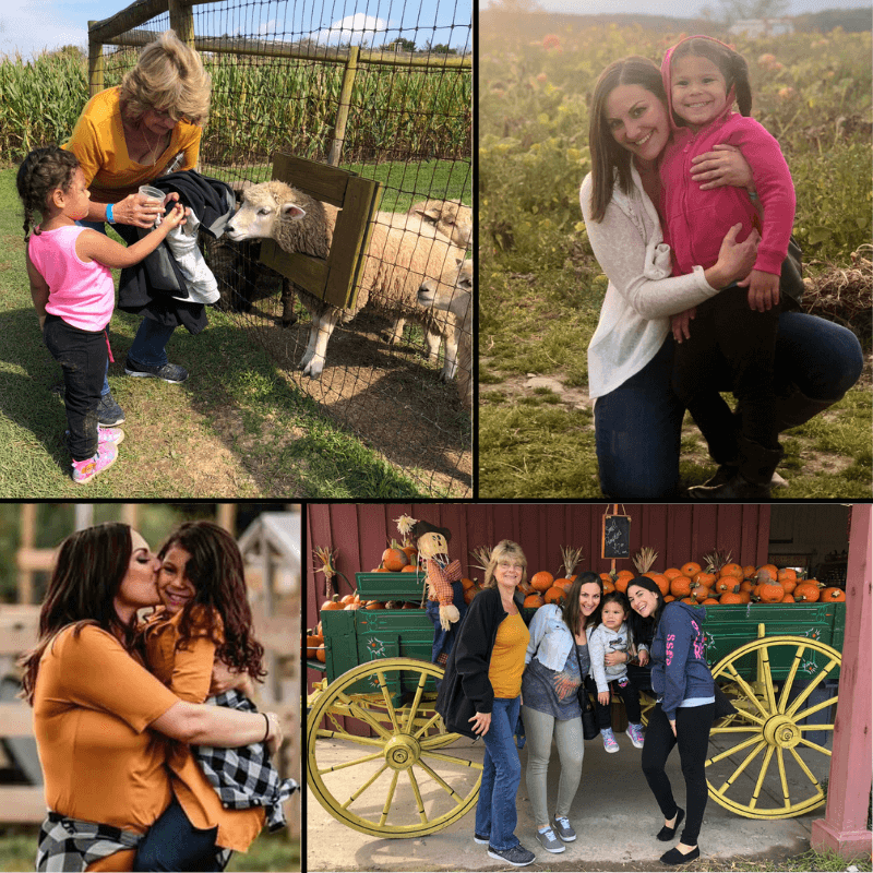Favorite Things About Fall - Collage of Photos of Melissa and Family on a Farm