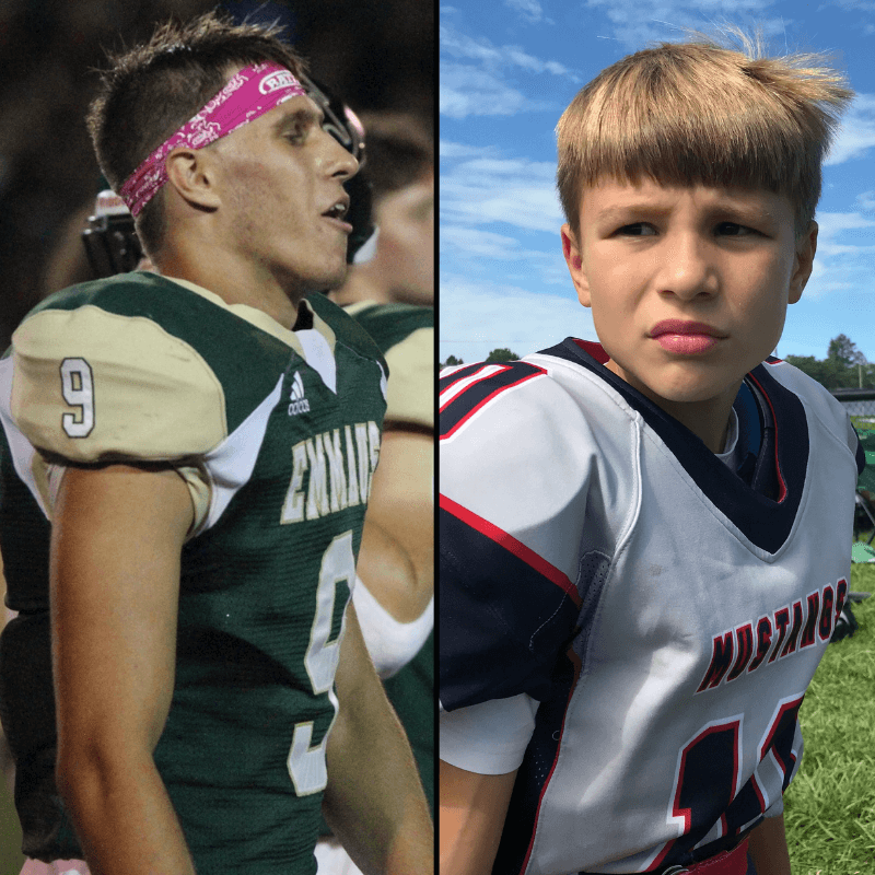 Favorite Things About Fall - Collage of Teenager and Younger Boy in Football Uniforms