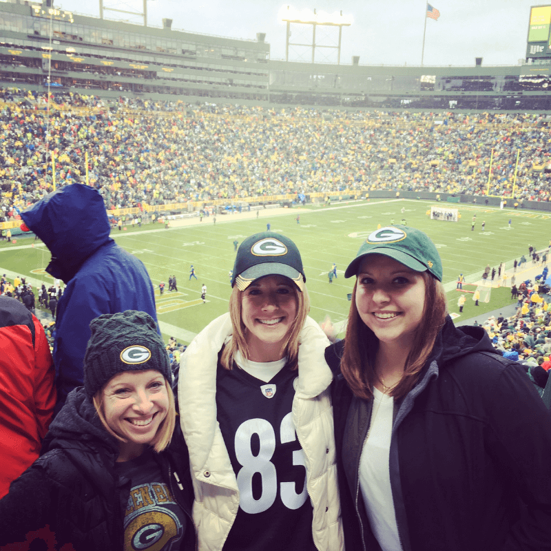 Favorite Things About Fall - Kayla and Two Women Posing in Stands at Football Game